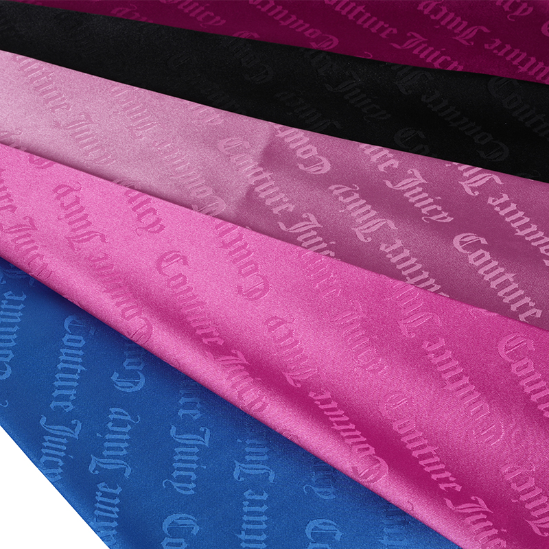 75D ストレッチ サテン レター ジャカード生地