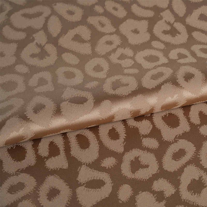 50/75 ストレッチサテンレオパードジャカード