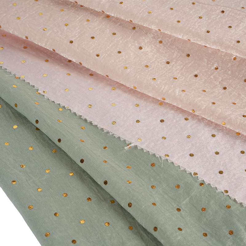 2026 ベルベットサテンエアフローシリンダードット箔押し生地