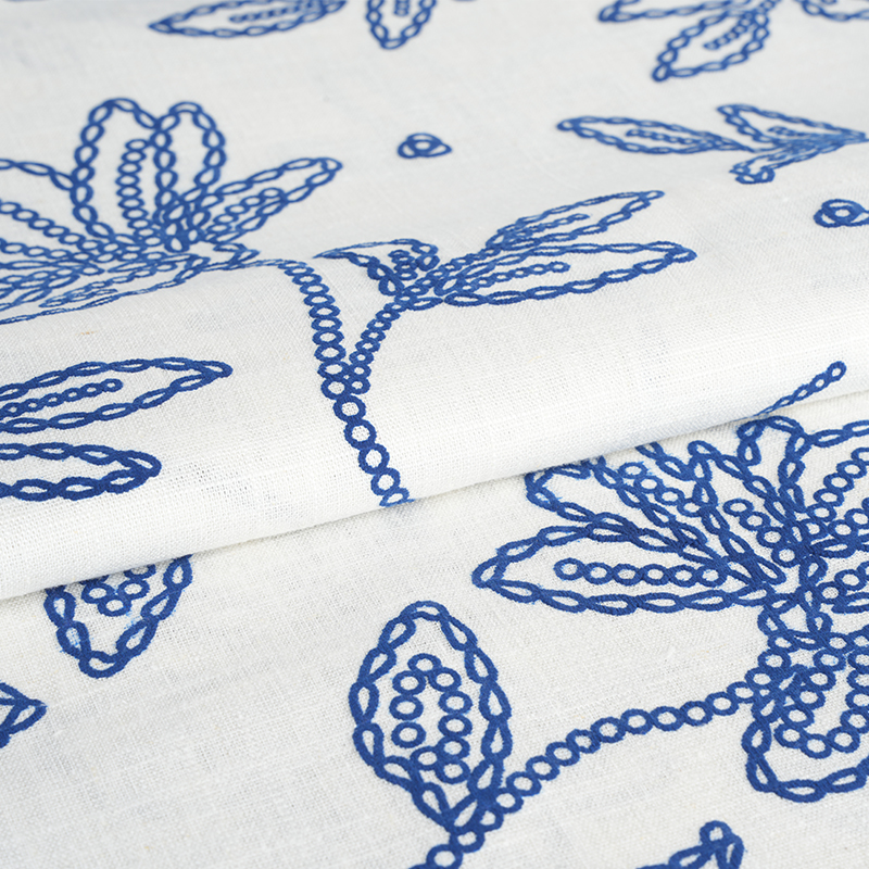 12S ビスコースリネン花柄フォームプリント生地