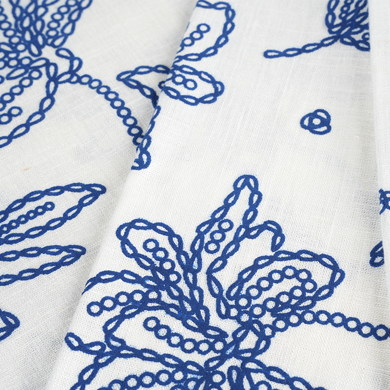 12S ビスコースリネン花柄フォームプリント生地