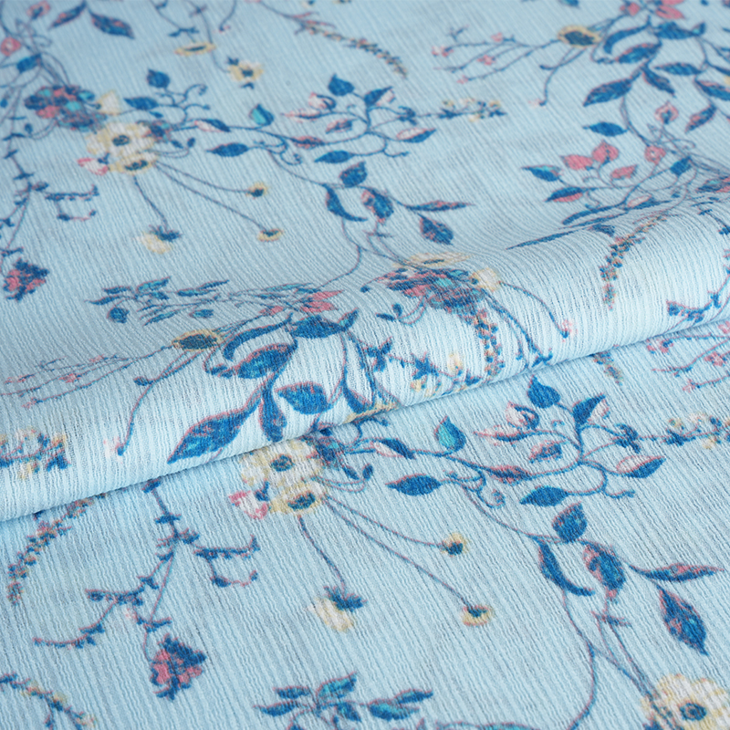 50*68 複合シルク樹皮クリンクルハイビスカスフラワー透かし生地