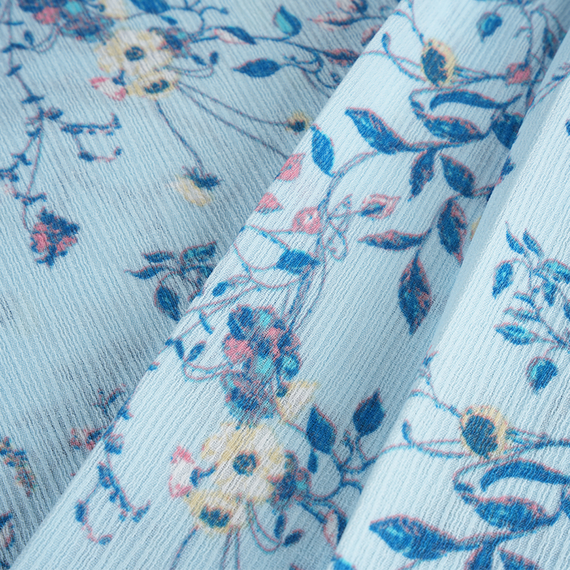 50*68 複合シルク樹皮クリンクルハイビスカスフラワー透かし生地
