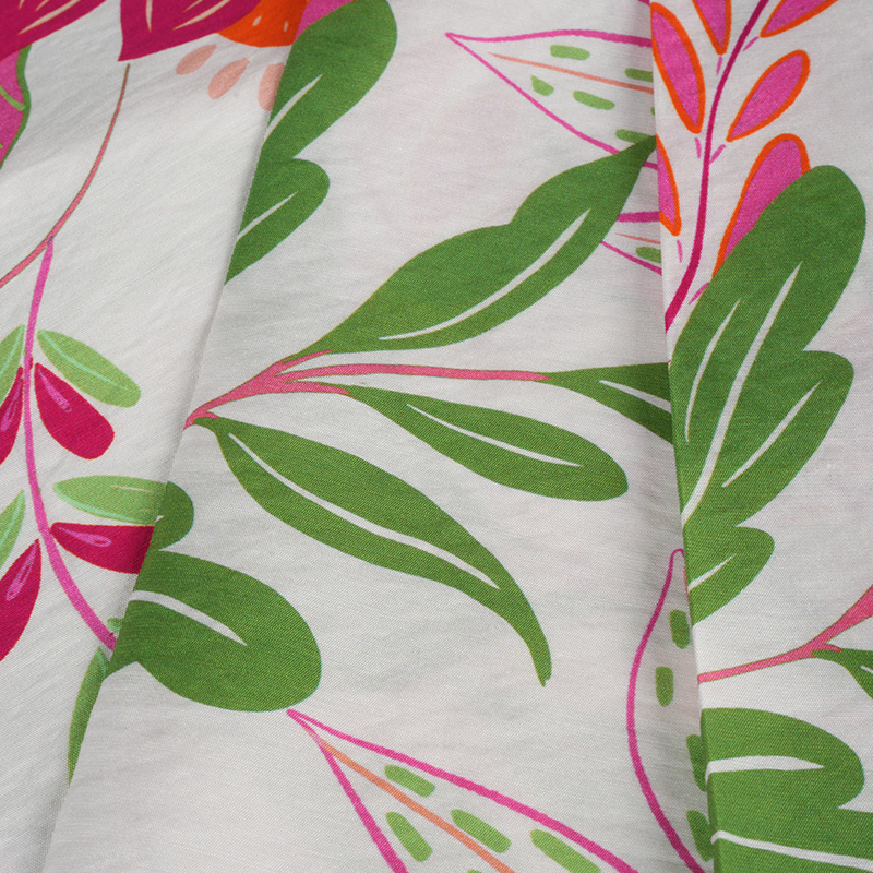 Rn 半光沢無地極楽鳥プリント生地