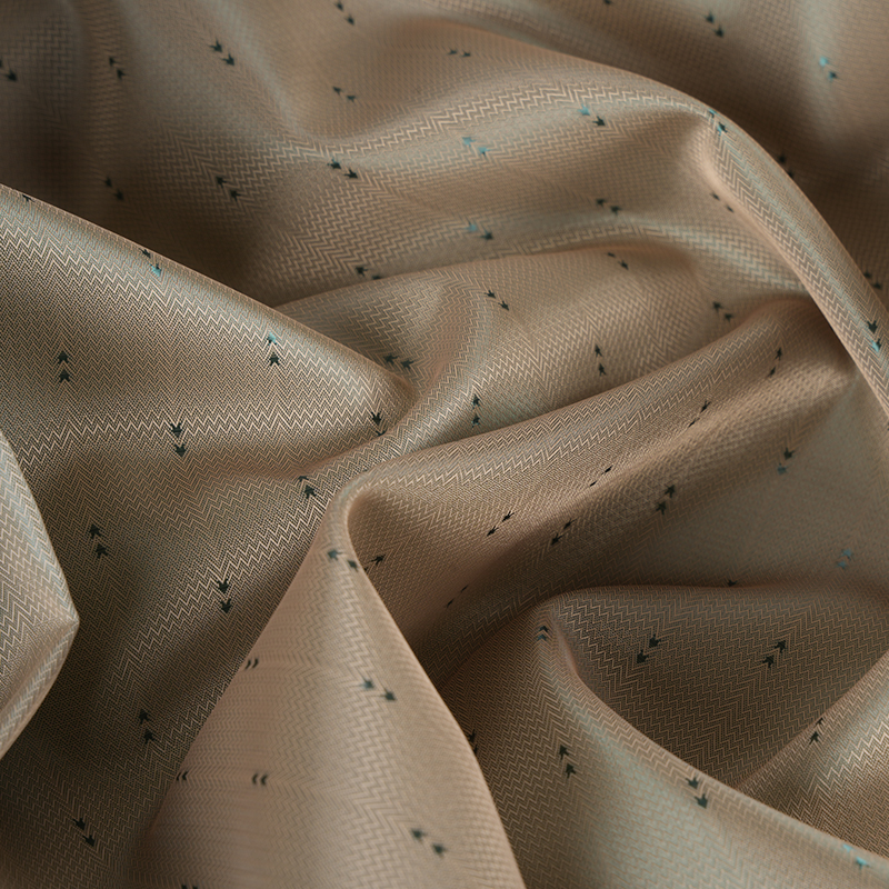 ポリエステル ホワイト フィラメント 波形アロー ストライプ ジャカード