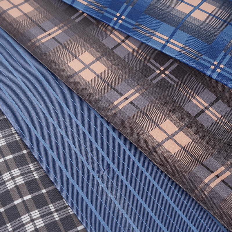 PV サテン フィールド ペーン プリント生地