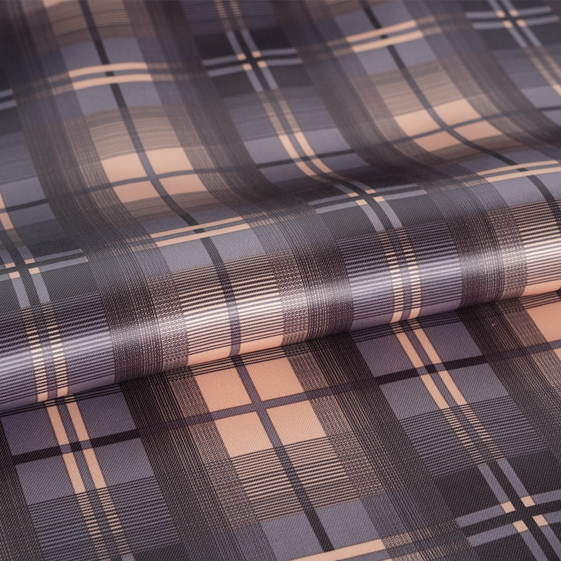 PV サテン フィールド ペーン プリント生地