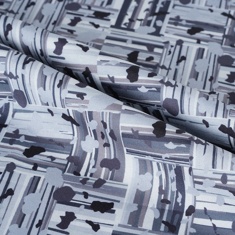 100D * 40S クールシルクコットン抽象的なポジティブとネガティブブロックデジタル印刷生地