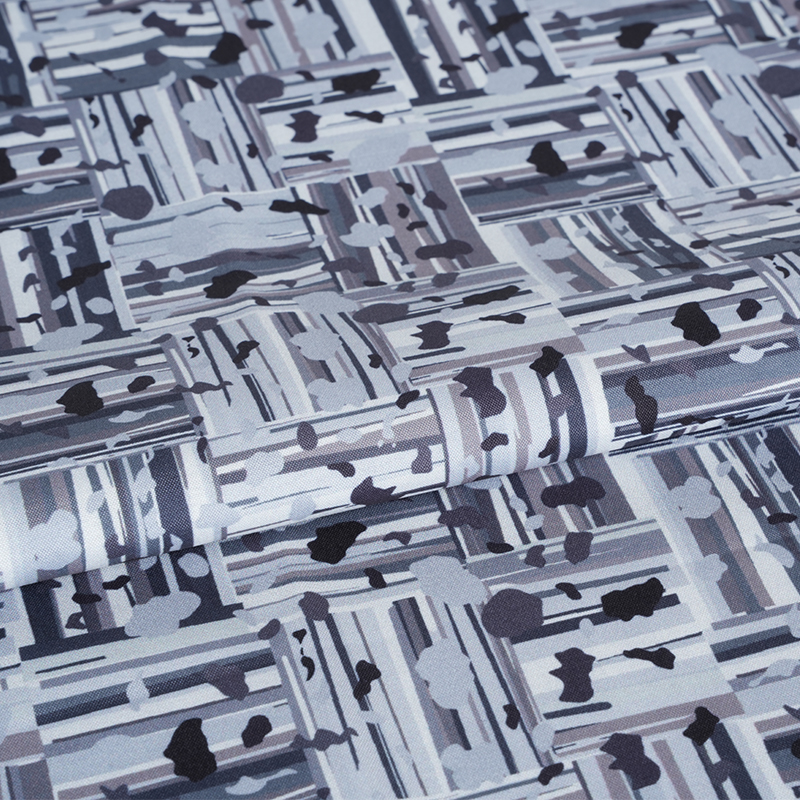 100D * 40S クールシルクコットン抽象的なポジティブとネガティブブロックデジタル印刷生地